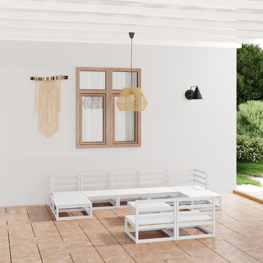 10-tlg. Garten-Lounge-Set Massivholz Kiefer