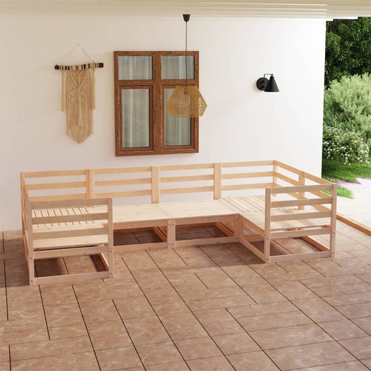 6-tlg. Garten-Lounge-Set Massivholz Kiefer