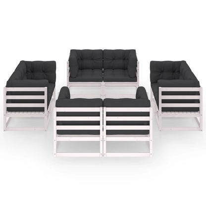 8-tlg. Garten-Lounge-Set mit Kissen Kiefer Massivholz