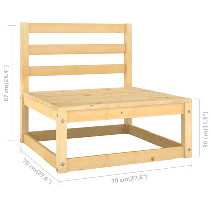 4-tlg. Garten-Lounge-Set mit Kissen Kiefer Massivholz