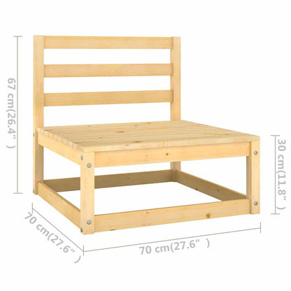 8-tlg. Garten-Lounge-Set mit Kissen Kiefer Massivholz