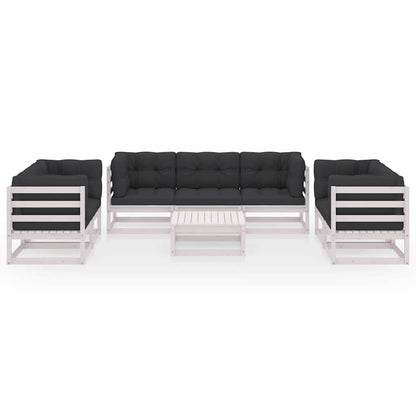 8-tlg. Garten-Lounge-Set mit Kissen Kiefer Massivholz