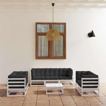 8-tlg. Garten-Lounge-Set mit Kissen Kiefer Massivholz