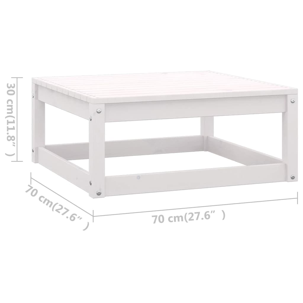 7-tlg. Garten-Lounge-Set mit Kissen Weiß Massivholz Kiefer