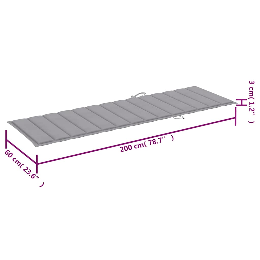 Sonnenliegen 2 Stk. mit Auflagen Massivholz Akazie