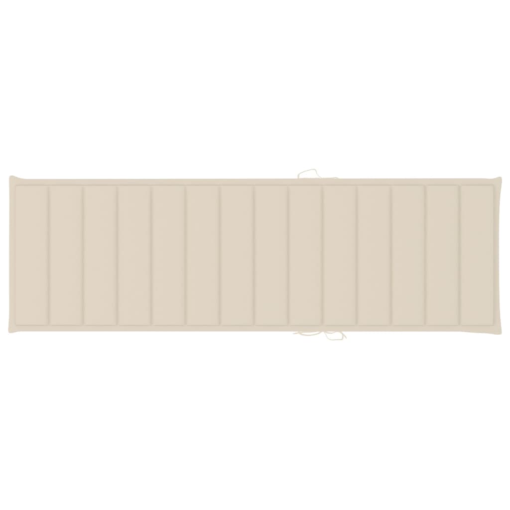 Sonnenliegen 2 Stk. mit Auflagen Massivholz Akazie