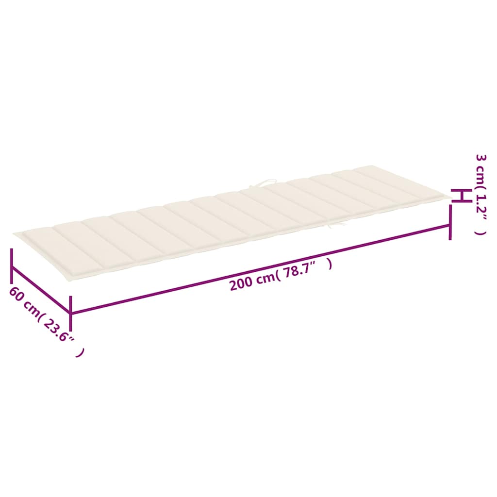 Sonnenliegen 2 Stk. mit Auflagen Massivholz Akazie