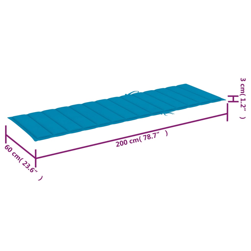 Sonnenliegen 2 Stk. mit Auflagen Massivholz Akazie
