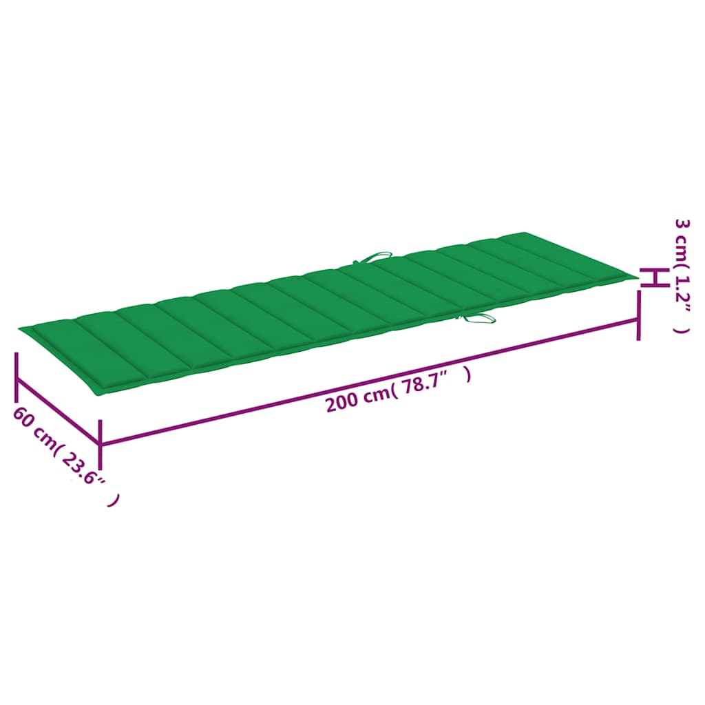 Sonnenliegen 2 Stk. mit Auflagen Massivholz Akazie