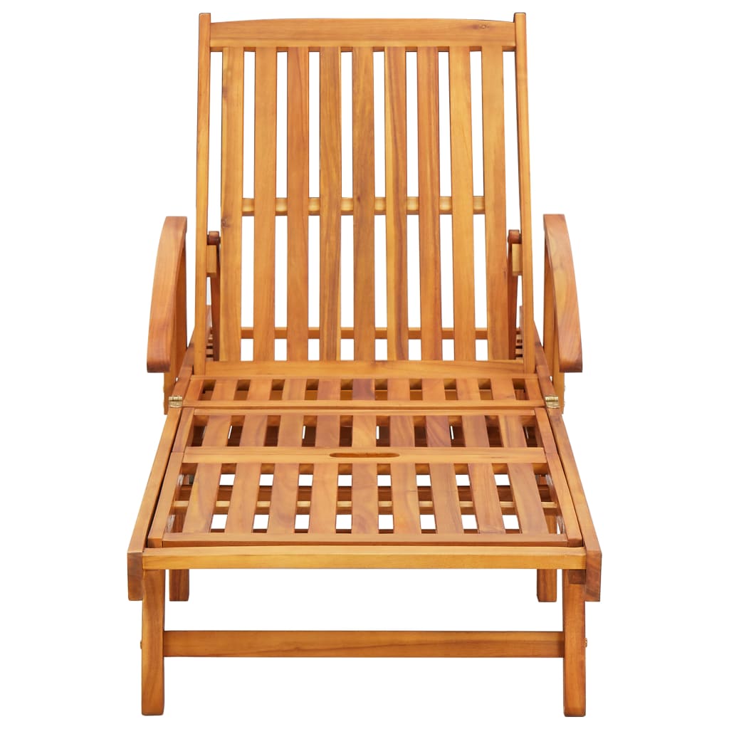 Sun loungers 2 pcs. with cushions solid wood acacia