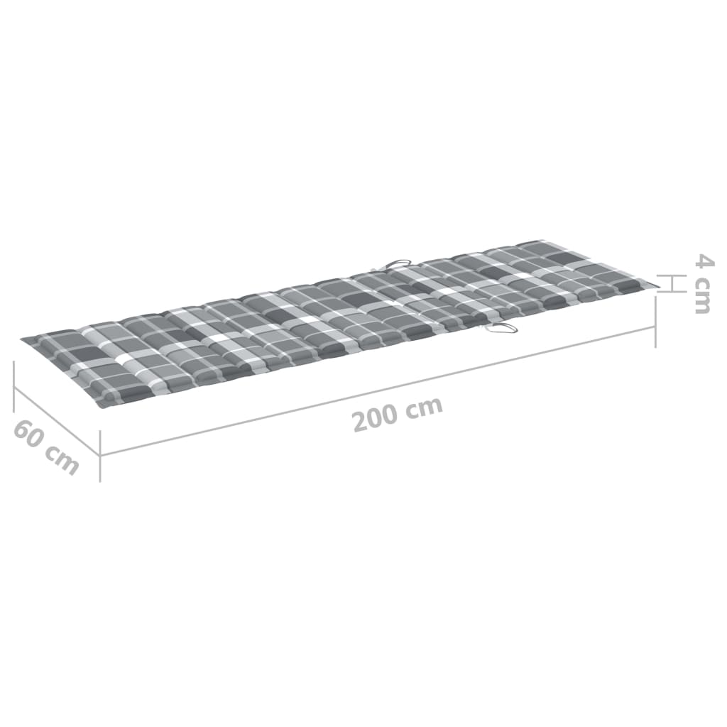 Sonnenliegen 2 Stk. mit Auflagen Massivholz Akazie