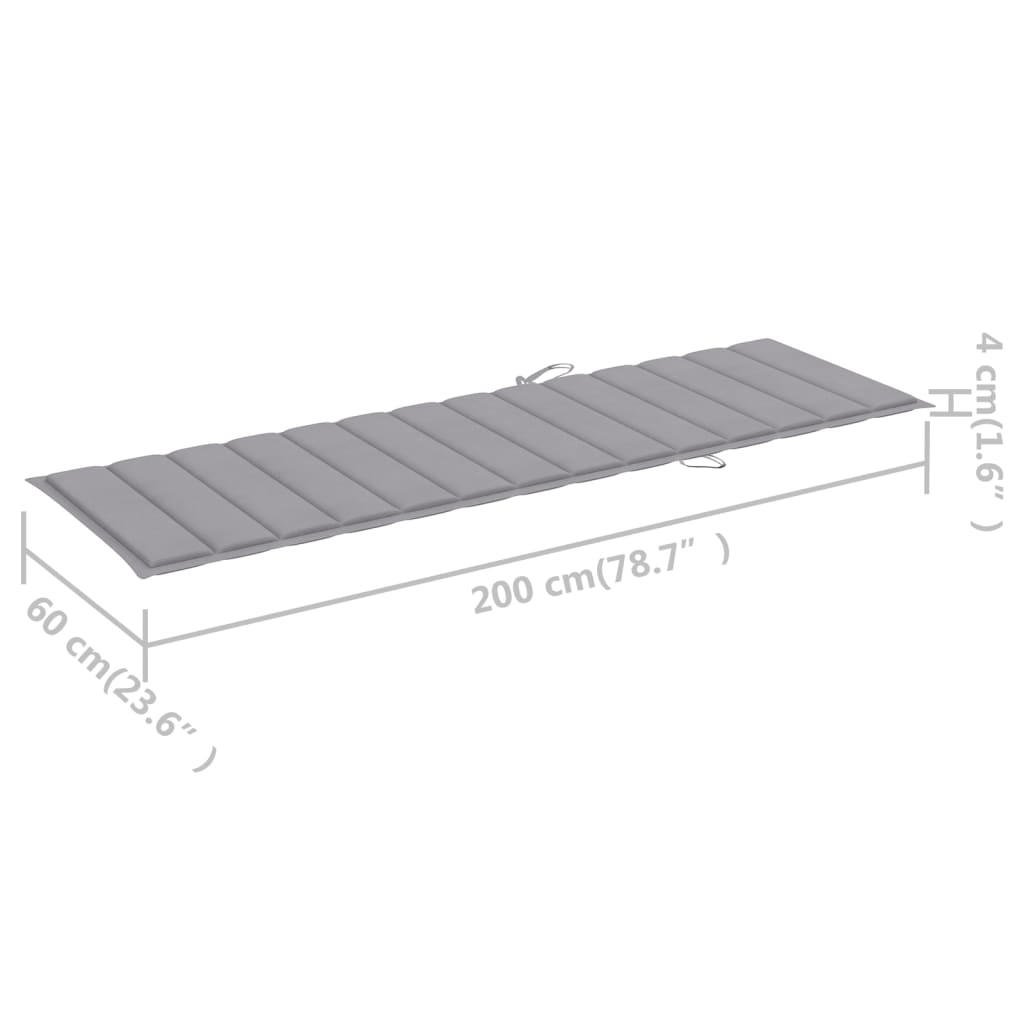 Sonnenliegen 2 Stk. mit Tisch und Auflagen Massivholz Akazie