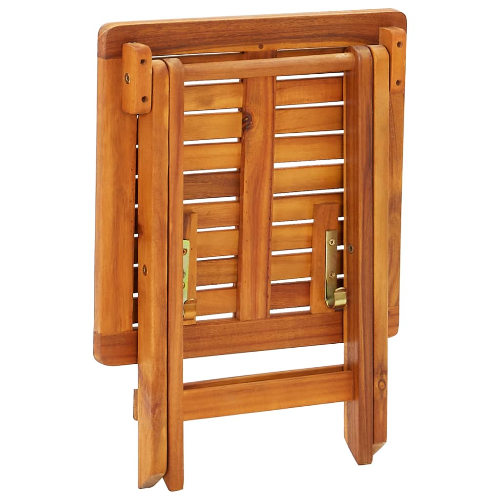 Chaises longues 2 pièces avec table et coussins en bois massif d'acacia