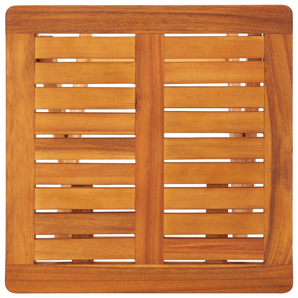 Chaises longues 2 pièces avec table et coussins en bois massif d'acacia