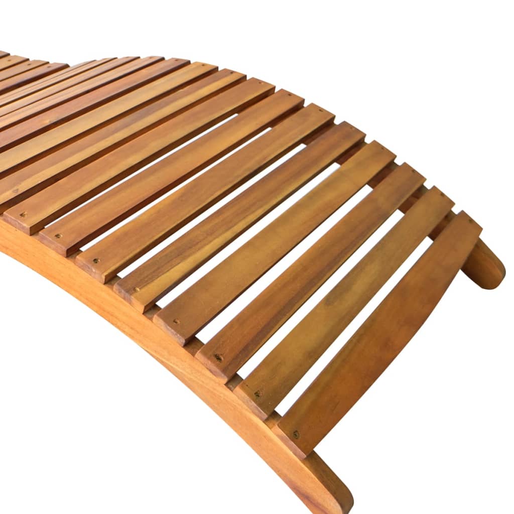 Chaises longues, lot de 2, en bois d'acacia massif
