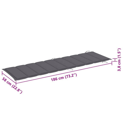 Sonnenliegen 2 Stk. mit Auflagen Massivholz Akazie