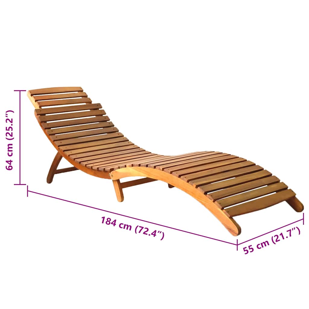 Sonnenliegen 2 Stk. mit Auflagen Massivholz Akazie