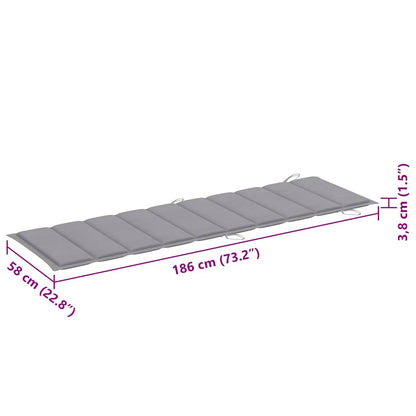 Sonnenliegen 2 Stk. mit Auflagen Massivholz Akazie