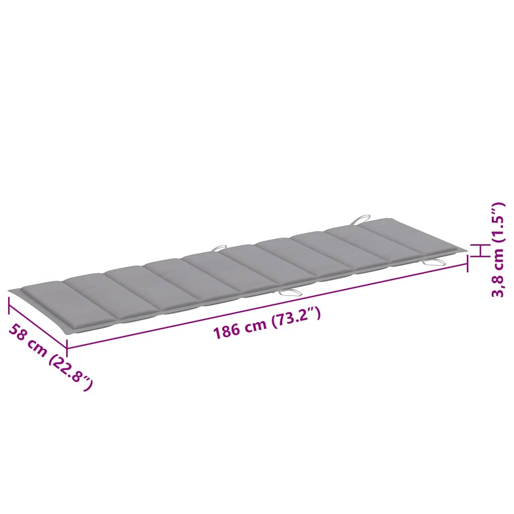 Sonnenliegen 2 Stk. mit Auflagen Massivholz Akazie