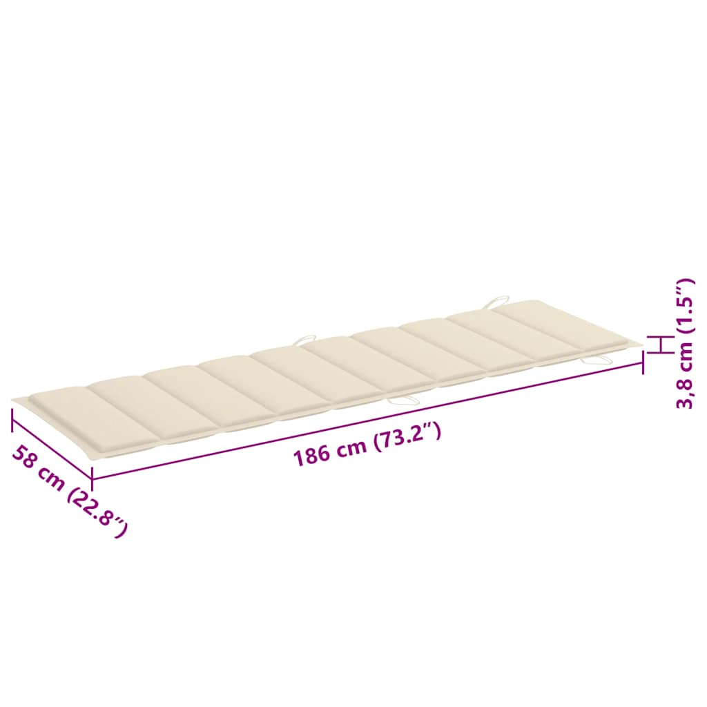 Sonnenliegen 2 Stk. mit Auflagen Massivholz Akazie