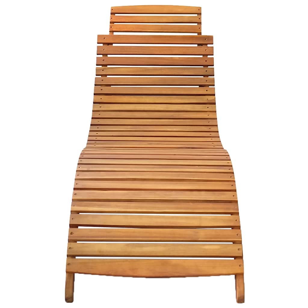 Chaises longues 2 pièces avec coussins en bois massif d'acacia