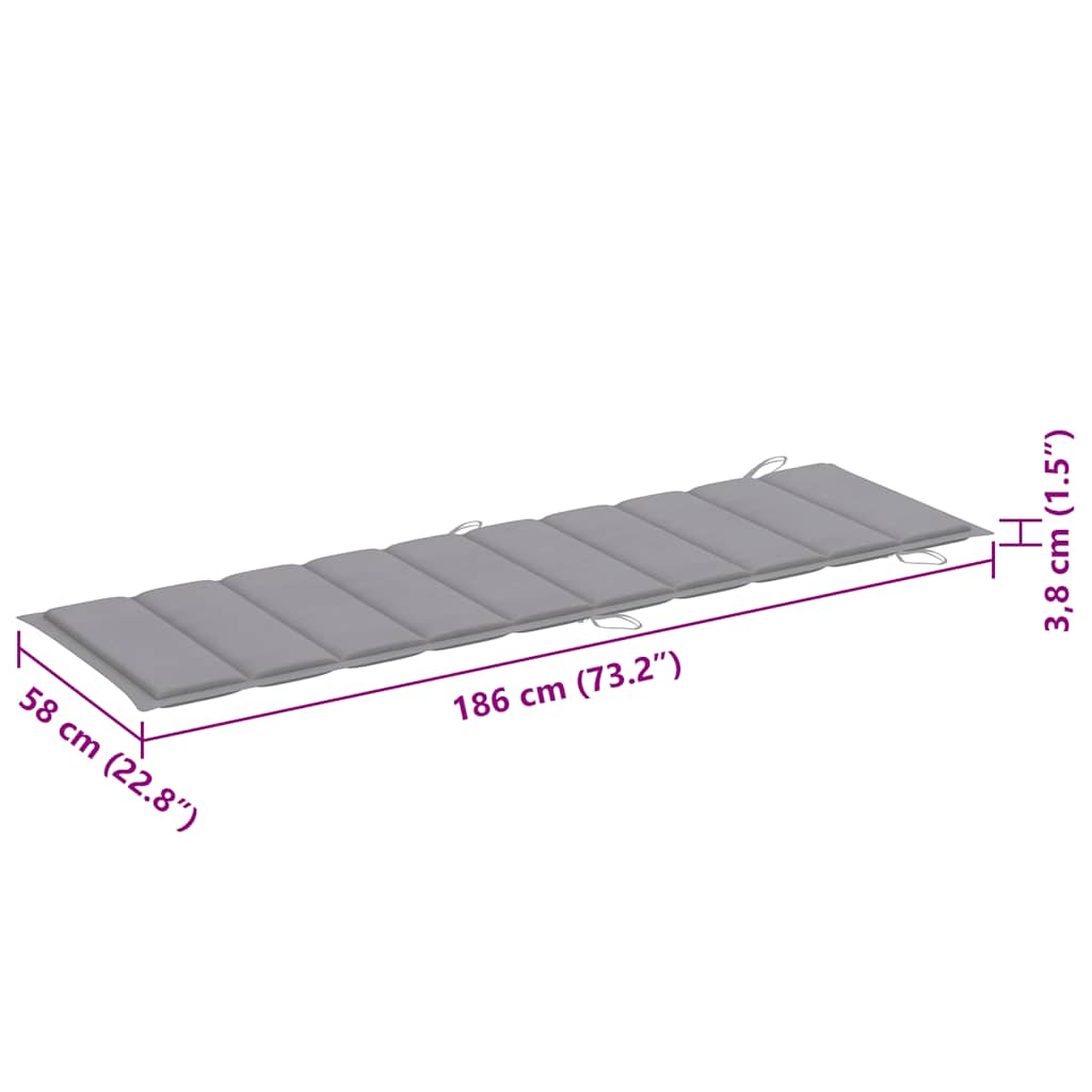 Sonnenliegen 2 Stk. mit Tisch und Auflagen Massivholz Akazie