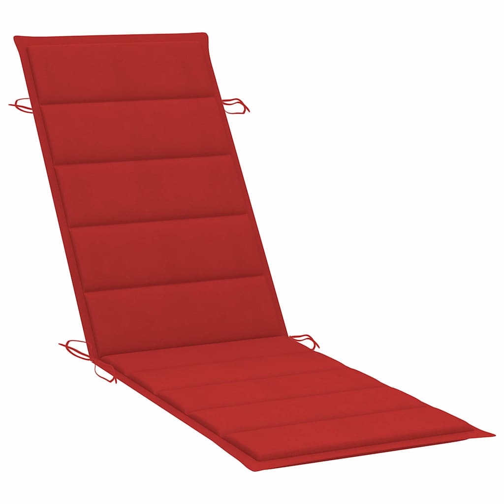 Chaises longues 2 pièces avec table et coussins en bois massif d'acacia