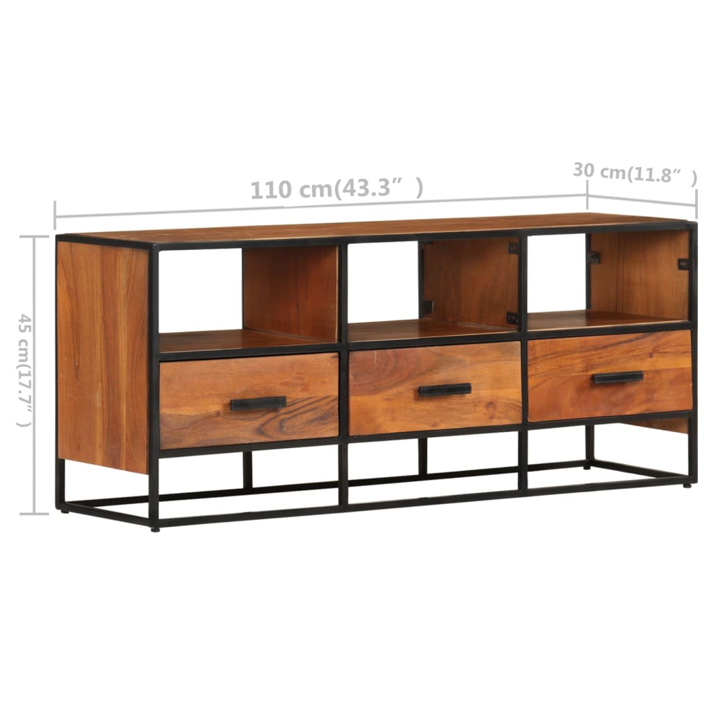 TV-Schrank 110x30x45 cm Massivholz Akazie