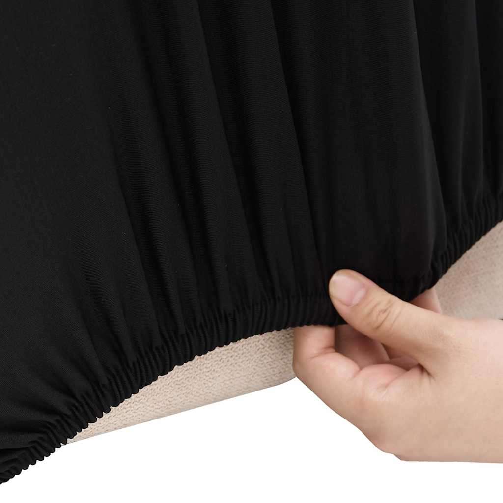 Stretch-Sofahusse Schwarz Polyester-Jersey