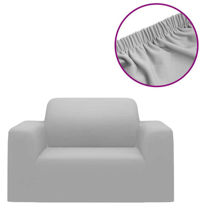 Stretch-Sofahusse Grau Polyester-Jersey