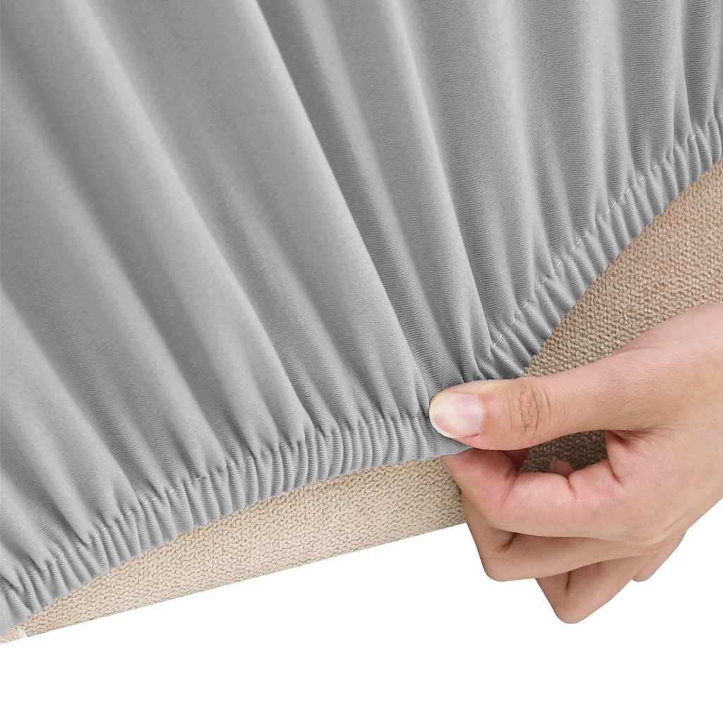 Stretch-Sofahusse Grau Polyester-Jersey