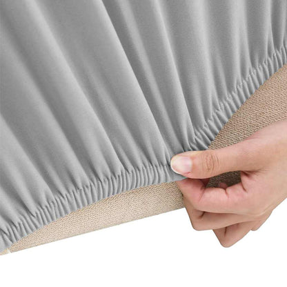 Stretch Sofahusse 4-Sitzer Grau Polyester-Jersey