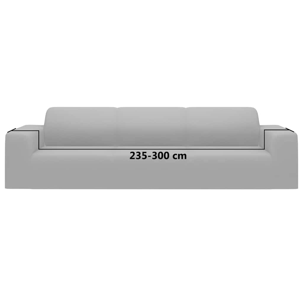 Stretch Sofahusse 4-Sitzer Grau Polyester-Jersey