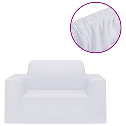 Stretch-Sofahusse Weiß Polyester-Jersey