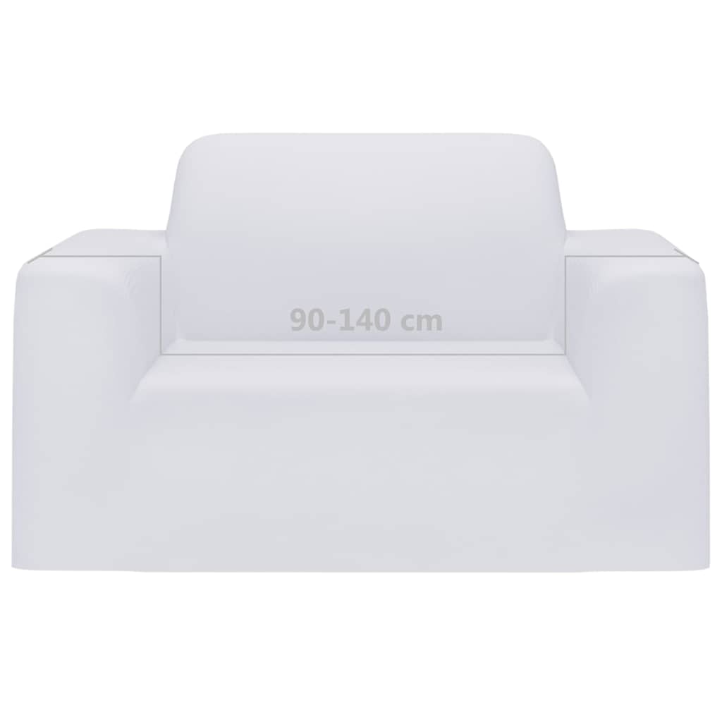 Stretch-Sofahusse Weiß Polyester-Jersey