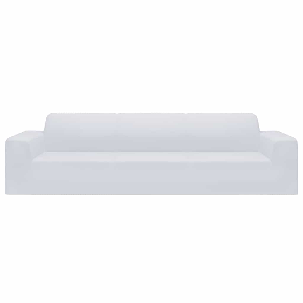 Stretch Sofahusse 4-Sitzer Weiß Polyester-Jersey