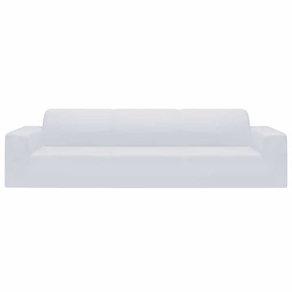 Stretch Sofahusse 4-Sitzer Weiß Polyester-Jersey