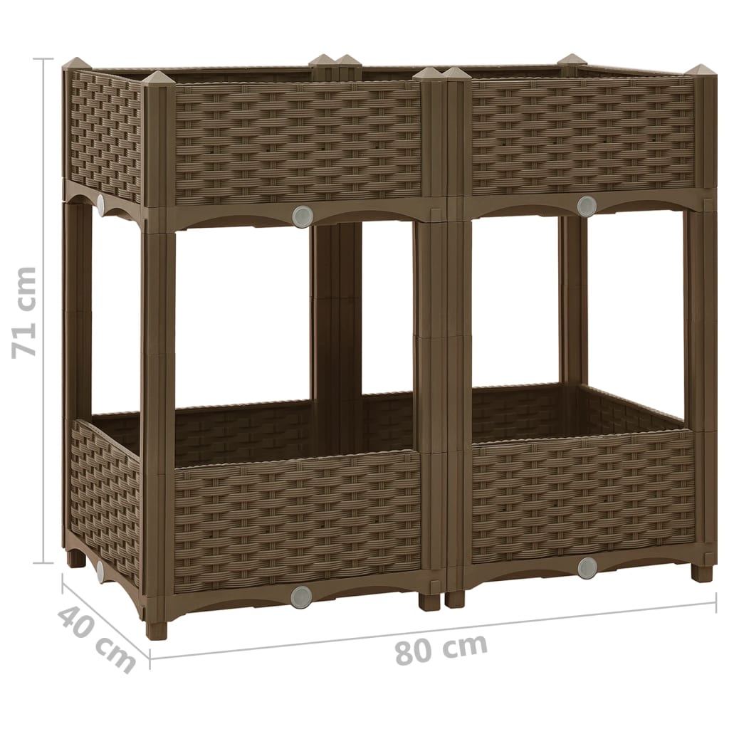 Jardinière surélevée 80x40x71 cm en polypropylène