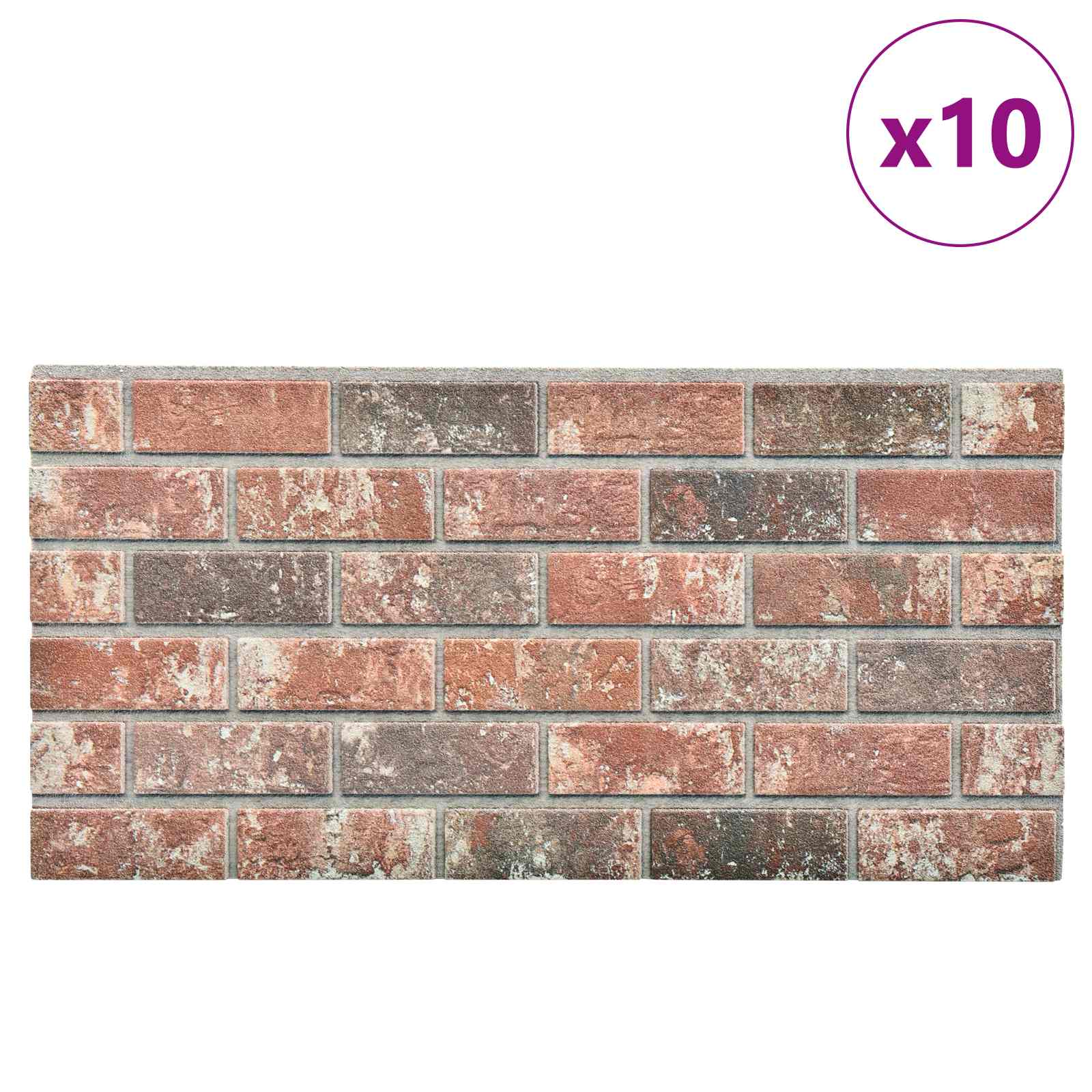 Wandpaneele 10 pcs Dunkelbraun und Grau 100 x 50 cm EPS-Schaum