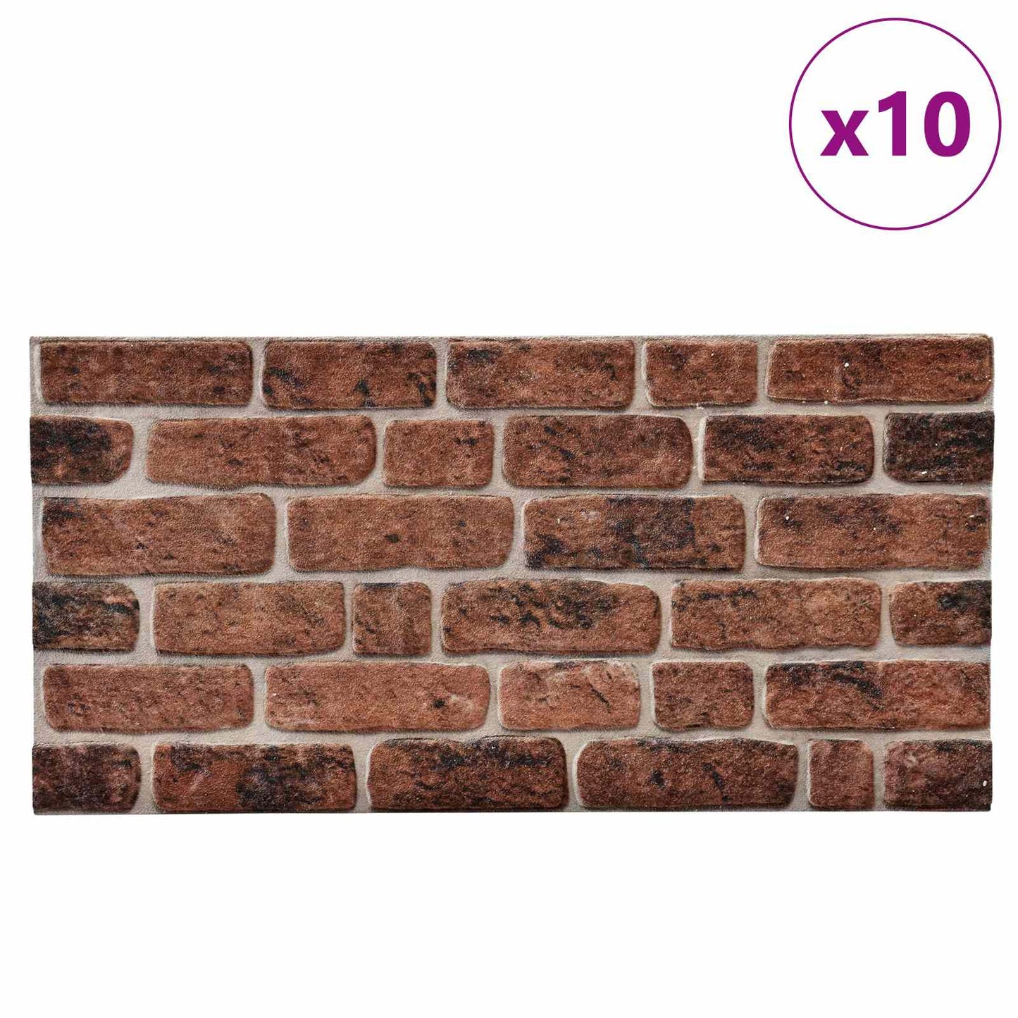 Wandpaneele 10 stk. 100 x 50 cm Braunes Ziegel EPS-Schaum