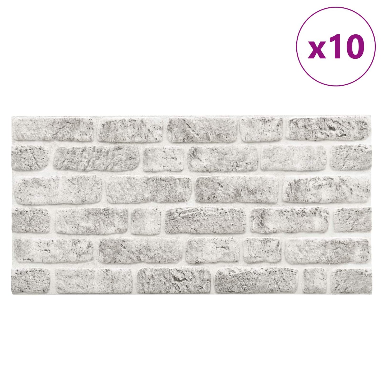 Wandpaneele 10 stk. 100 x 50 cm Hellgrau EPS-Schaum