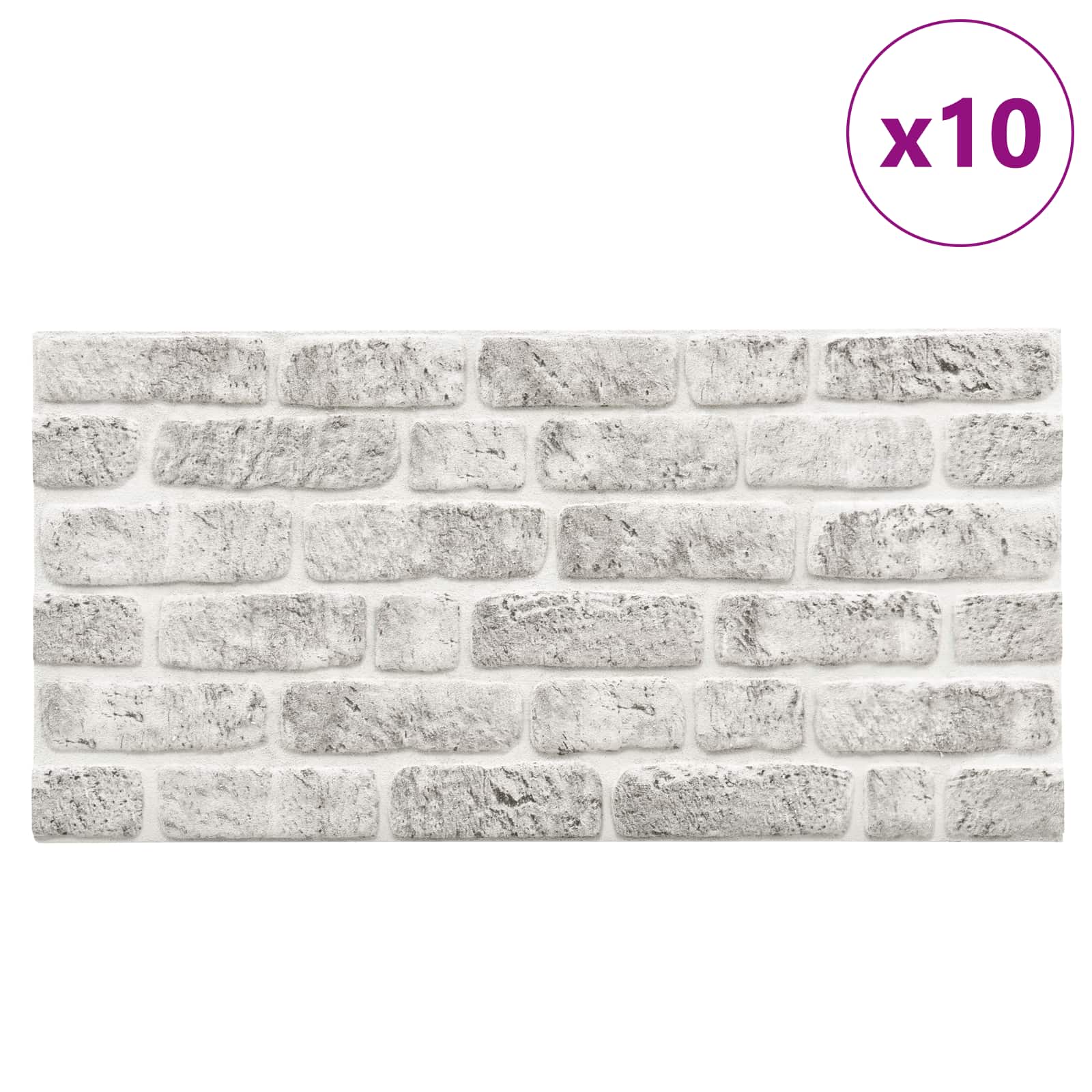 Wandpaneele 10 stk. 100 x 50 cm Hellgrau EPS-Schaum