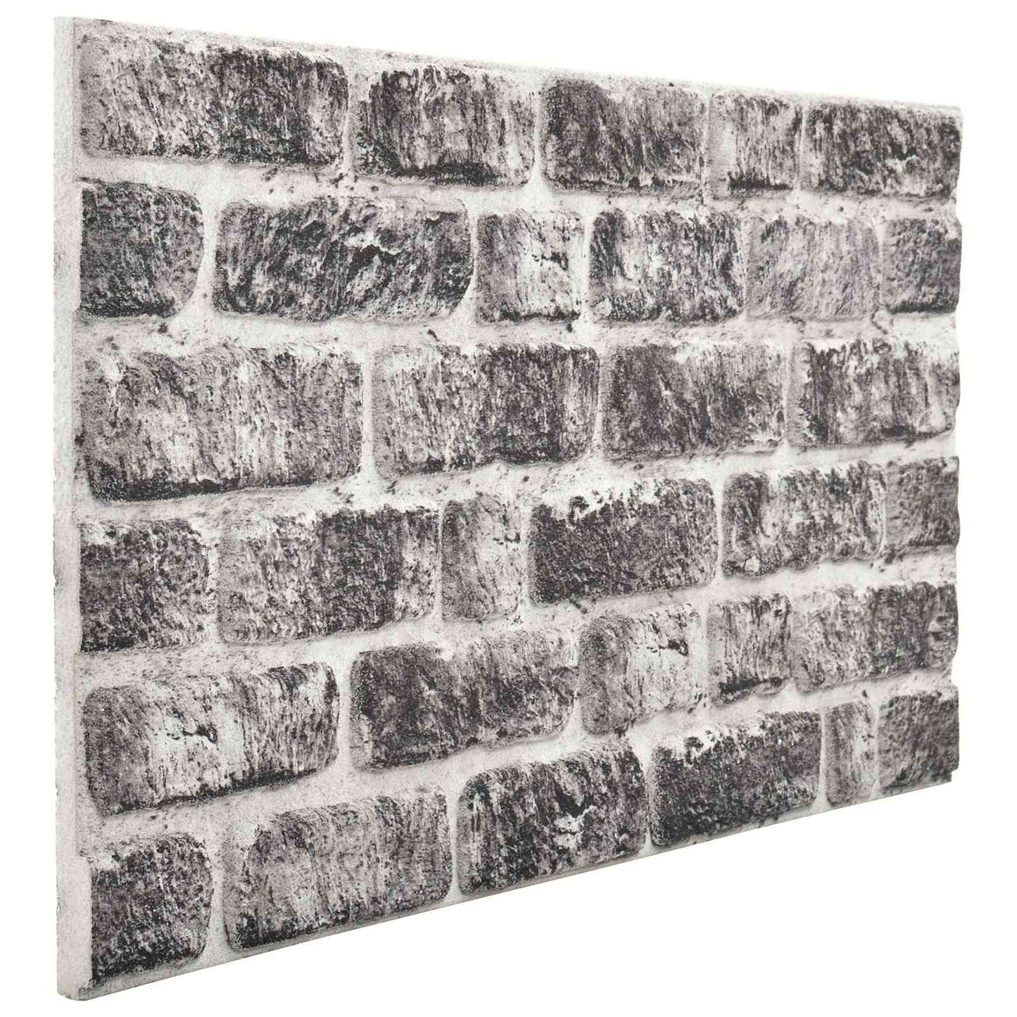 Wandpaneele 10 stk. 100 x 50 cm Dunkelgrau und Weiß EPS-Schaum