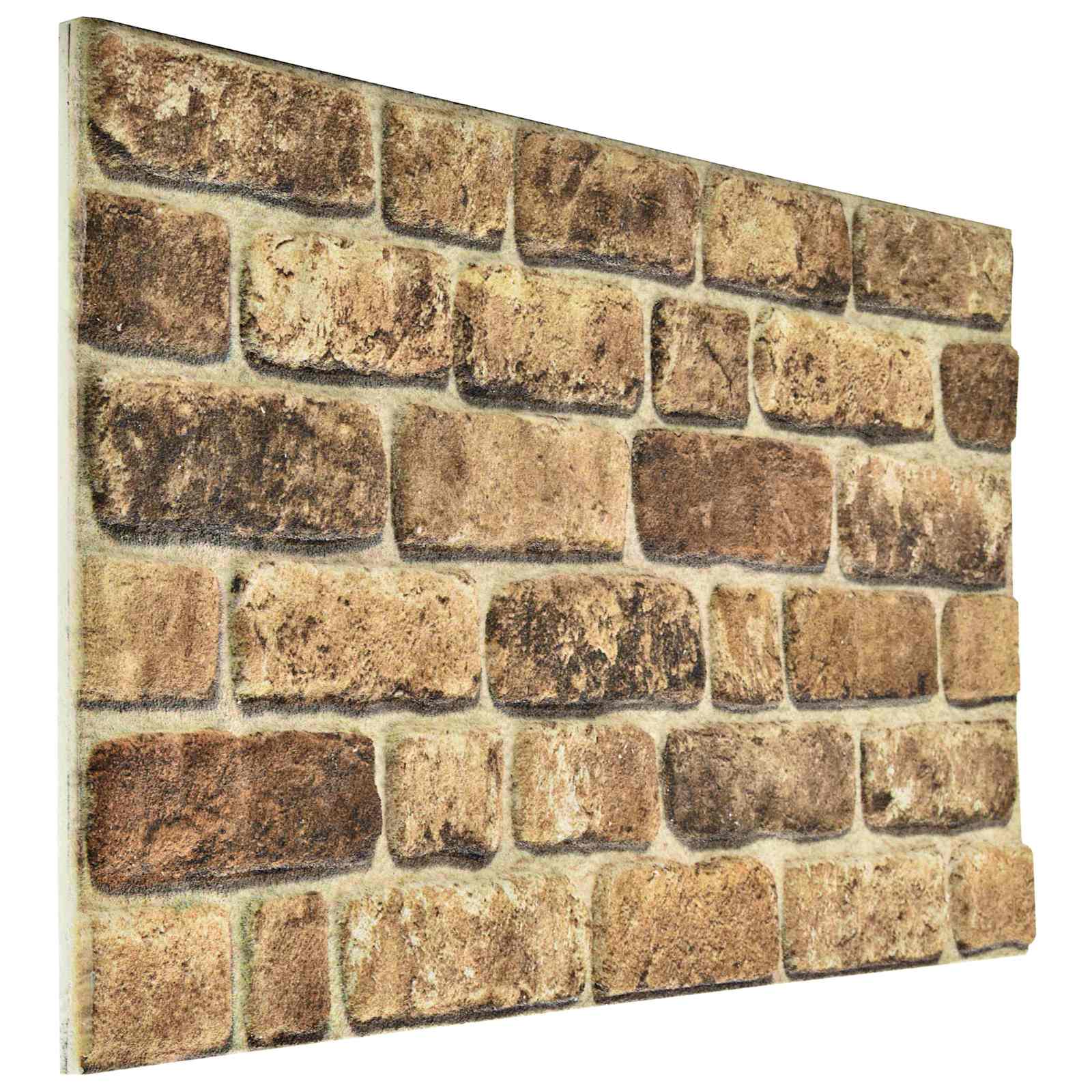 Wandpaneele 10 stk. 100 x 50 cm Dunkler Sand EPS-Schaum