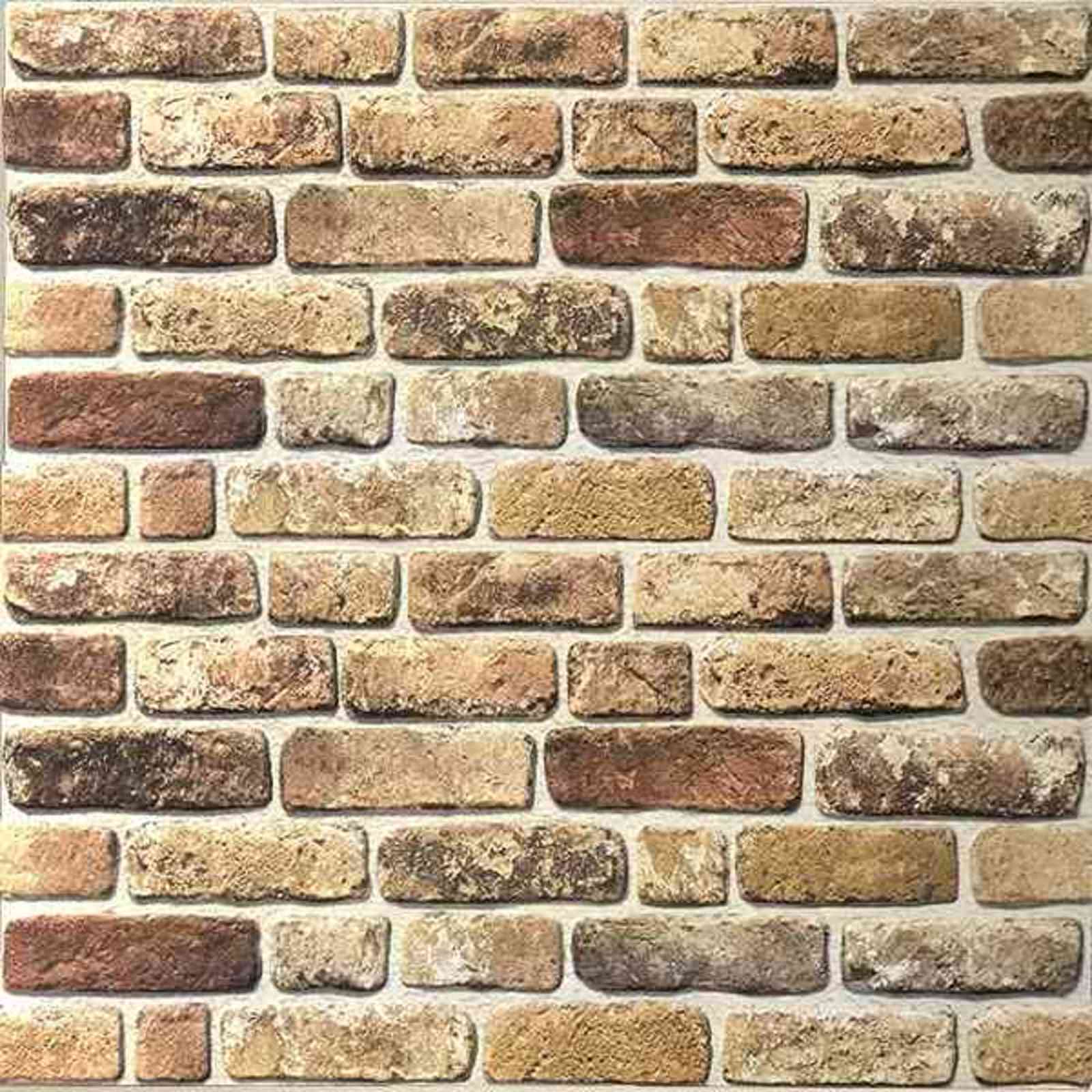 Wandpaneele 10 stk. 100 x 50 cm Dunkler Sand EPS-Schaum