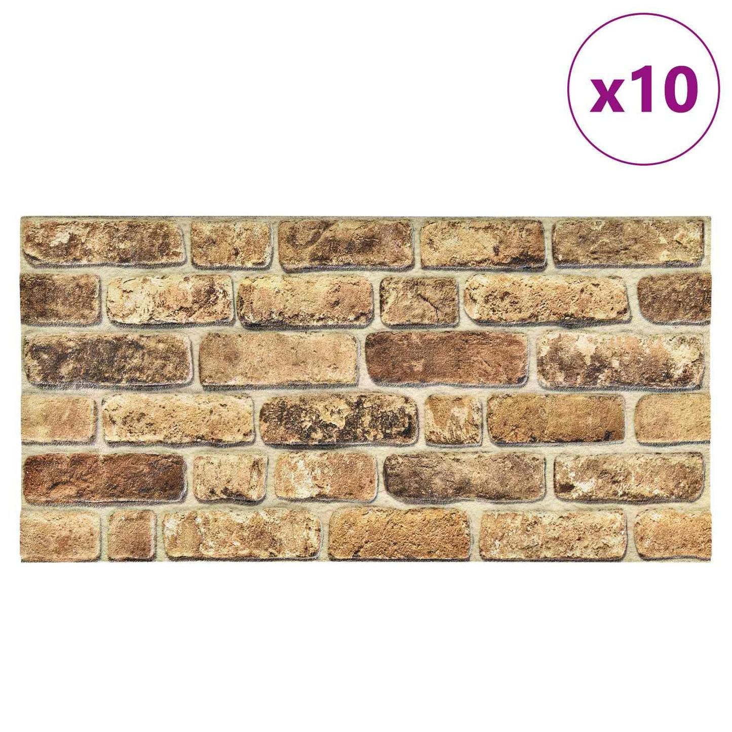 Wandpaneele 10 stk. 100 x 50 cm Dunkler Sand EPS-Schaum