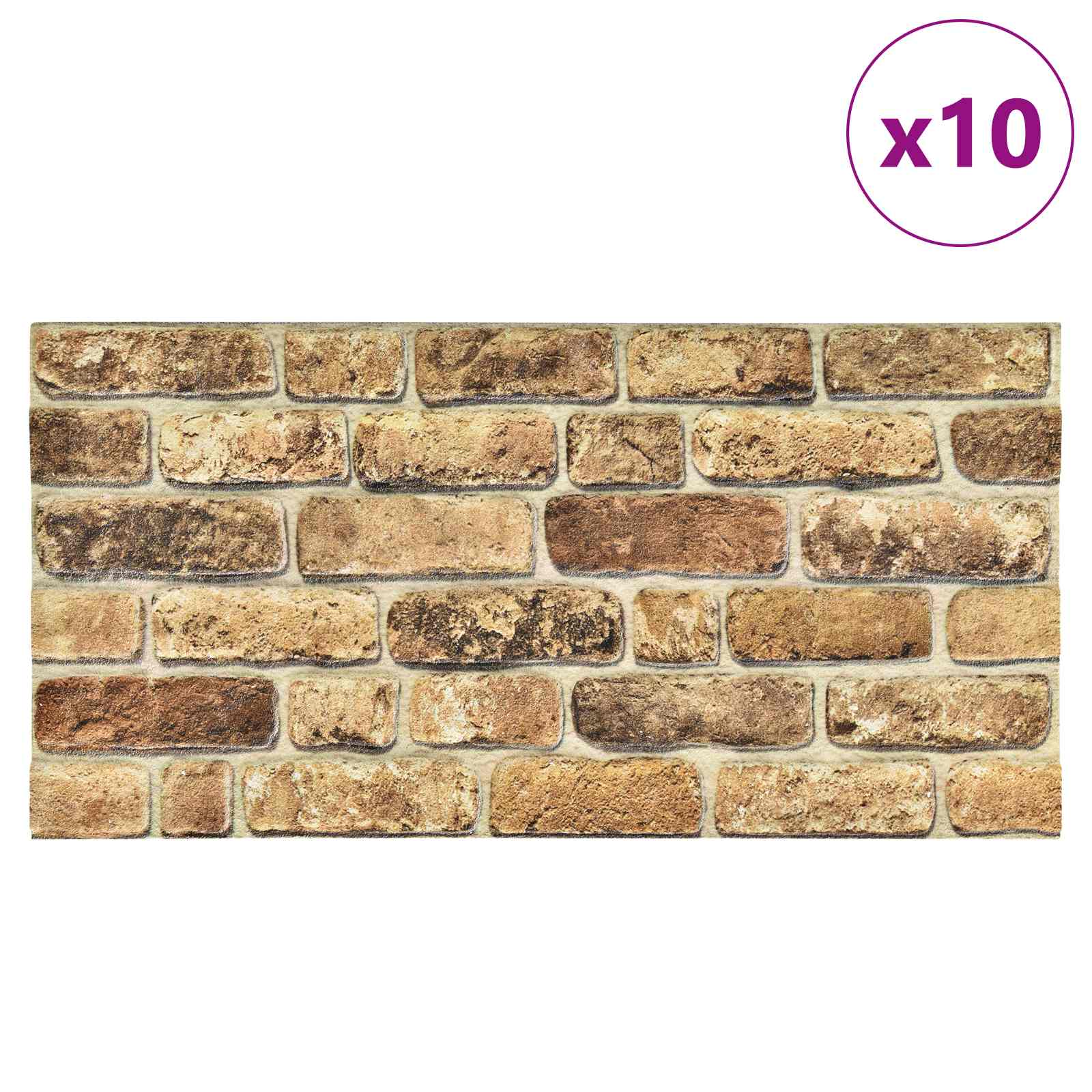 Wandpaneele 10 stk. 100 x 50 cm Dunkler Sand EPS-Schaum