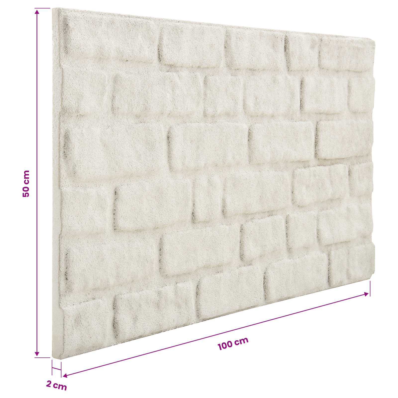 Wandpaneele 10 pcs Weiß 100 x 50 cm EPS-Schaum