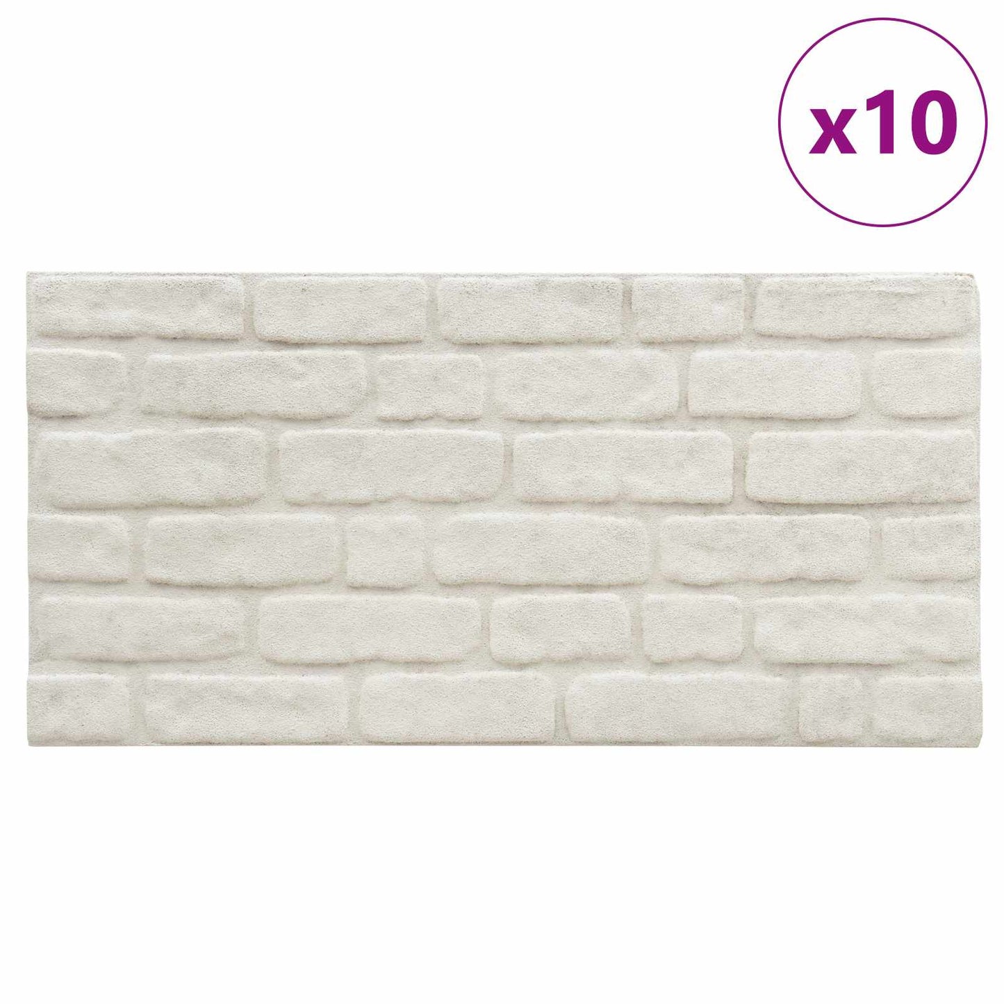 Wandpaneele 10 pcs Weiß 100 x 50 cm EPS-Schaum