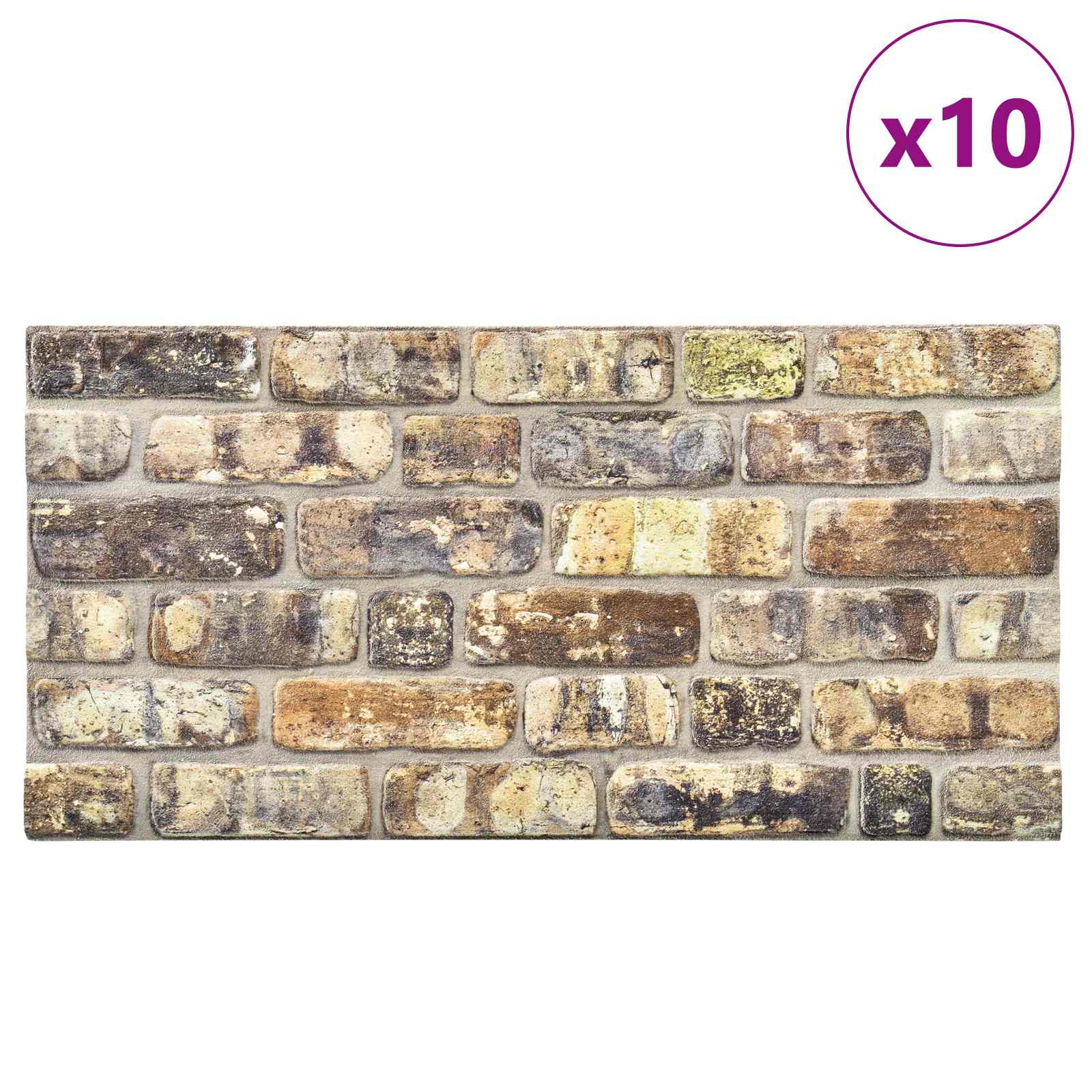 Wandpaneele 10 stk. 100 x 50 cm Mehrfarbig EPS-Schaum